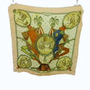 カレ90 大判スカーフ ストール ナポレオン NAPOLEON シルク マルチカラー