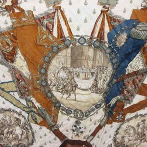 HERMES カレ90 大判スカーフ ストール ナポレオン NAPOLEON シルク マルチカラー