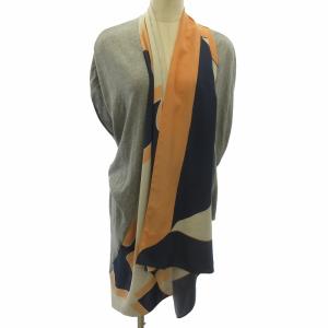 カーディガン ニット ロング 切り替え ウエストギャザー グレー 灰色 36 約S