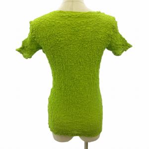 me ISSEY MIYAKE カットソー シワ加工 ストレッチ コットン 半袖 MI32FK279 緑 ライトグリーン 系 0330