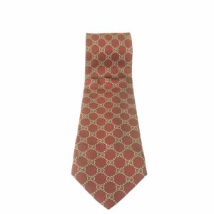 GUCCI 美品 ネクタイ レギュラータイ GG柄 シルク100％ 赤 レッド  GY09