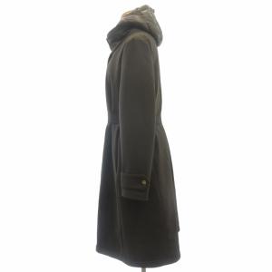 HERNO ダウンコート ジャケット ロング丈 フード付き 金ボタン ブラウン L