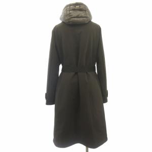 HERNO ダウンコート ジャケット ロング丈 フード付き 金ボタン ブラウン L