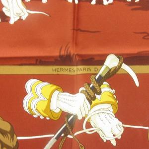 HERMES 美品 カレ90 セビリアの休日 feria de sevilla スカーフ ストール シルク 赤系 レッド系 STK