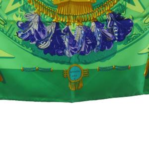 HERMES 美品 カレ90 MEXIQUE 美しいメキシコ ヴィンテージ シルク スカーフ ストール ショール 緑 グリーン STK