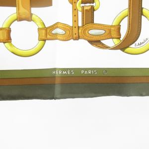 HERMES 美品 カレ90 COACHING コーチング スカーフ ストール シルク ベルトモチーフ マルチカラー STK
