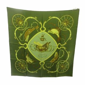 ヴィンテージ スカーフ ストール カレ90 SPRINGS スプリングス 緑 グリーン STK