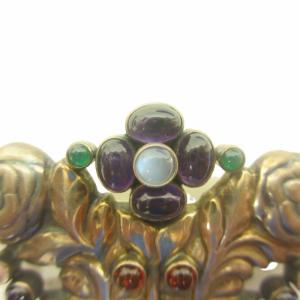 GEORG JENSEN レア ヴィンテージ ブローチ ジュエリー 花かご カラーストーン シルバー925