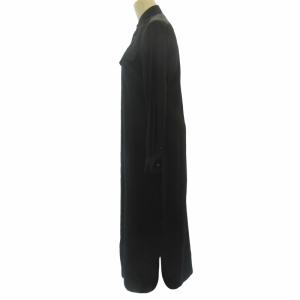POLO RALPH LAUREN 美品 シルク100％ シャツワンピース ロング 黒 ブラック 4 約L GY31