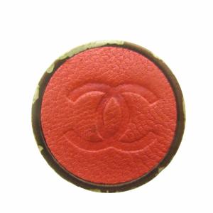 CHANEL 00A ココボタン イヤリング ココマーク レザー 皮革 両耳 ピンク AA