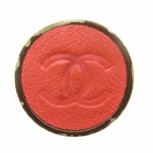 CHANEL 00A ココボタン イヤリング ココマーク レザー 皮革 両耳 ピンク AA