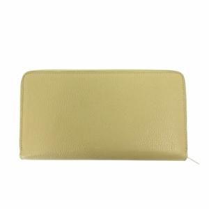 CELINE ロングウォレット 長財布 ラウンドファスナー レザー 皮革 ロゴ ベージュ CB AA