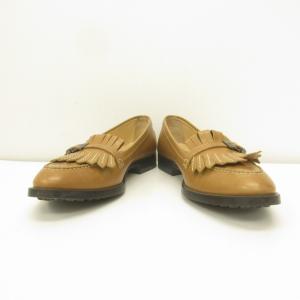 TOD'S ドライビングシューズ タッセル ローファー レザーシューズ 革靴 茶 ブラウン 36.5 約23.5cm DC6