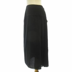 Max Mara 美品 白タグ ウール ギャザースカート プリーツ ロング 黒 ブラック 42 約M?L DC6