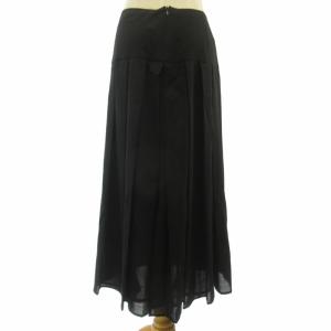 Max Mara 美品 白タグ ウール ギャザースカート プリーツ ロング 黒 ブラック 42 約M?L DC6