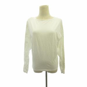 近年モデル シャツ カットソー 長袖 袖レース 白 ホワイト XS