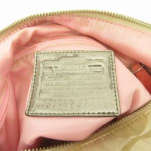 COACH ポピー シグネチャー ハンドバッグ ショルダーバッグ 2way ナイロンキャンバス ベージュ F18350