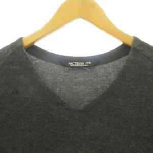 ARC’TERYX ドノバン ニット セーター Vネック ロゴ刺繍 グレー Mサイズ