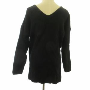 FOXEY BOUTIQUE ニット セーター ビジューロゴ装飾 黒 ブラック 38 約M GY31