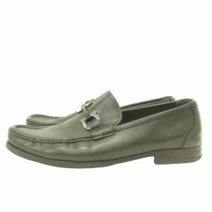 Salvatore Ferragamo ガンチーニ装飾 ローファー レザーシューズ 皮革 黒 ブラック 10 約29?p