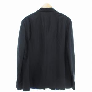 EMPORIO ARMANI ブルーライン 美品 テーラードジャケット ブレザー 上着 シングル 総裏地 2B センターベント 1 S 黒 ブラック 紺