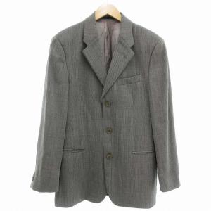 テーラードジャケット ブレザー 上着 シングル 総裏地 3B ノーベント ウール  48 M グレー