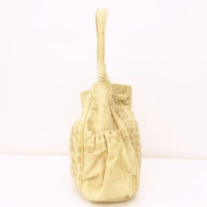 GIORGIO ARMANI 型押し ハンドバッグ レザートートバッグ 肩掛け ベージュ STK