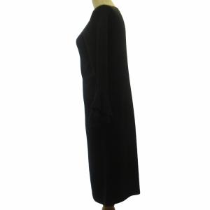 THE SHOP 美品 ワンピース ウール混 レース N2J73-246 黒