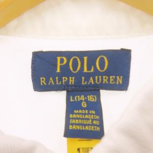 POLO RALPH LAUREN 近年 ボタンダウンシャツ ポニー刺繍 長袖 白 ホワイト L