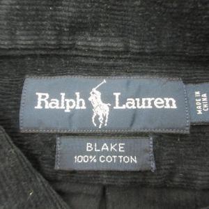 RALPH LAUREN BLAKE コーズシャツ コーデュロイシャツ ボタンダウン 赤ポニー刺繍 長袖 紺 ネイビー Lサイズ