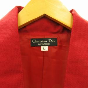 Christian Dior MONSIEUR タグ付き ヴィンテージ ガウンコート ジャケット ロング 赤 レッド L IBO57