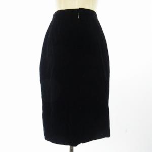 Christian Dior 美品 90's ヴィンテージ ベルベット ロングスカート ベロア 黒 ブラック 9 約M IBO57