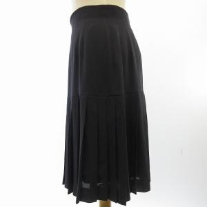 Christian Dior 美品 90s ヴィンテージ プリーツ ロングスカート ギャザー 紺 ネイビー 11 約L IBO57