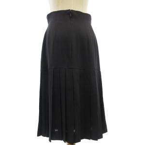 Christian Dior 美品 90s ヴィンテージ プリーツ ロングスカート ギャザー 紺 ネイビー 11 約L IBO57