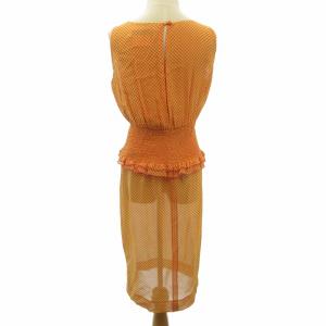 GIVENCHY 美品 ヴィンテージ 総柄 ワンピース ロング オレンジ 約M IBO57