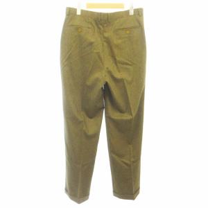 Ermenegildo Zegna 最高級 90s ヴィンテージ ウールカシミヤ スラックス パンツ 2タック 裾ダブル 茶 ブラウン 大きいサイズ
