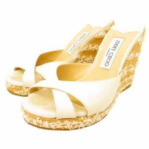 ウェッジソール サンダル キャンバス エスパドリーユ 白 ホワイト系 37 1