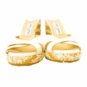 JIMMY CHOO ウェッジソール サンダル キャンバス エスパドリーユ 白 ホワイト系 37 1