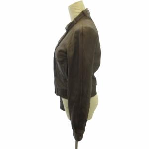 Chloe ラムレザー ジャケット ブルゾン ショート丈 皮革 茶 ブラウン フランス製 38 約M