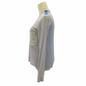 STELLA McCARTNEY シルク100％ ストライプ ブラウス チュニック 青 ブルー 36 約S