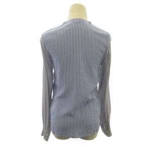 STELLA McCARTNEY シルク100％ ストライプ ブラウス チュニック 青 ブルー 36 約S