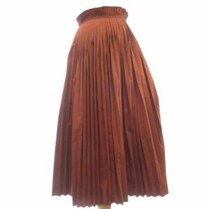 STRASBURGO タグ付き 近年 プリーツスカート ギャザー フレア ロング オレンジ 36 約S