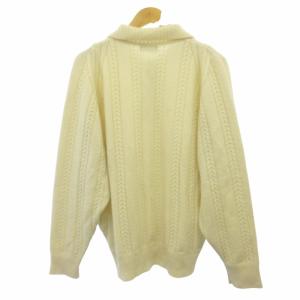 Christian Dior 美品 ケーブルニットポロ カシミヤ混 セーター 白 ホワイト M GY31
