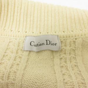 Christian Dior 美品 ケーブルニットポロ カシミヤ混 セーター 白 ホワイト M GY31