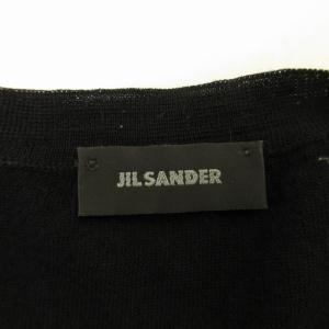 JIL SANDER ハイゲージVネックウールニット セーター M220208 黒 ブラック 50 約L IBO57