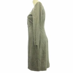 Christian Dior 90's ヴィンテージ ニュールック ワンピース グレンチェック ダブル ウール混 ひざ丈 アーカイブ 灰色 グレー 9 約M