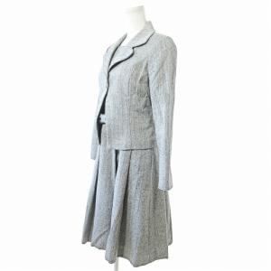M'S GRACY ツイード セットアップ ワンピース スーツ ジャケット 38 グレー GY31