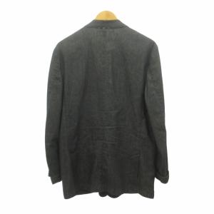 Papas デニム リネン混 テーラードジャケット ブレザー 2B グレー系 約M-L
