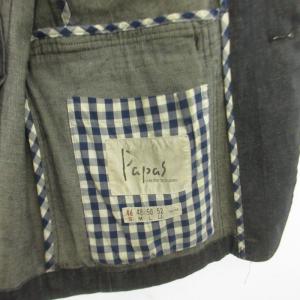 Papas デニム リネン混 テーラードジャケット ブレザー 2B グレー系 約M-L