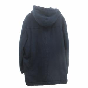 Papas 近年モデル ボアダッフルコート 中綿ジャケット デニム地 インディアンワッペン 紺 ネイビー 48 M